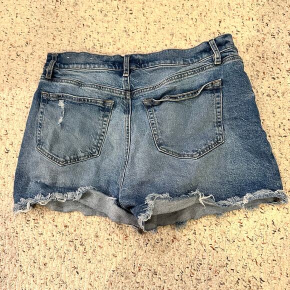 LOFT Womens 8 Denim Jean Shorts Cutoff Frayed Blue Summer Spring Medium Wash cut - Picture 2 of 9